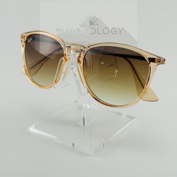 Ray-Ban Sunglasses RB4171 ERIKA 6514/13 Clear Brown Round Frames Brown Lenses main image 4